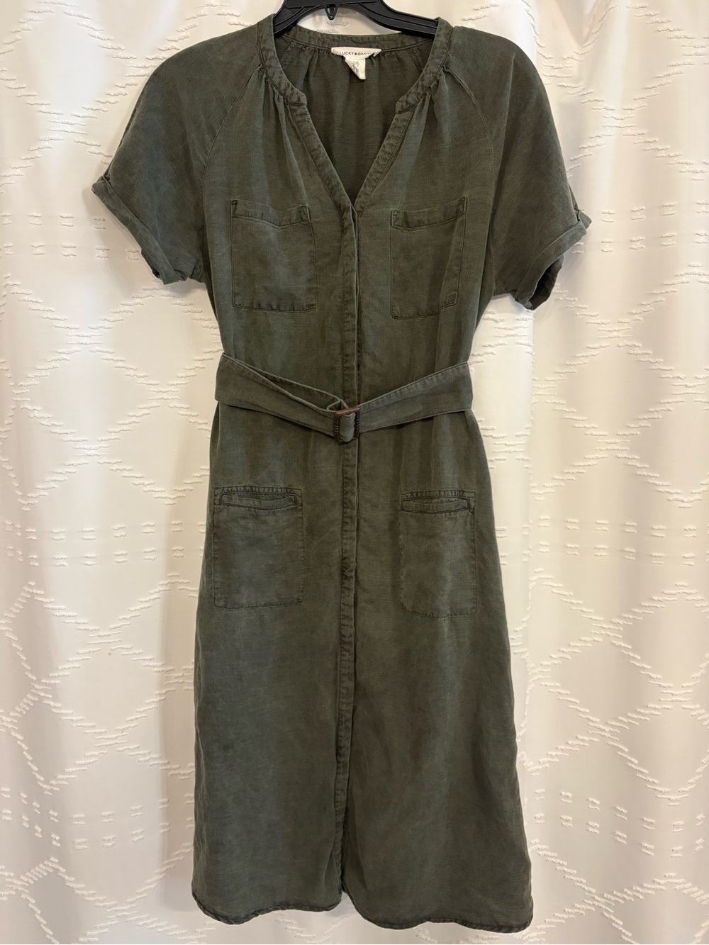 Olive Utility Belted Shirt Dress - Lucky